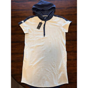 G-Star Sobiru Hoodie Sweat Dress, Fantem Blue/Papyrus Color Block, Size XS